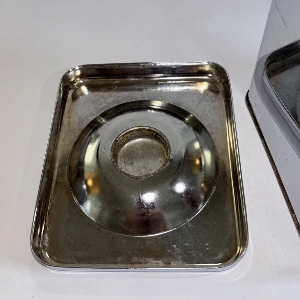 Vintage MCM Lincoln Beautyware Chrome Metal Kitchen Sugar Canister with Lid 9